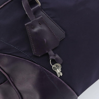 Prada PRADA Boston Bag Nylon Purple Silver Authentic ep13475