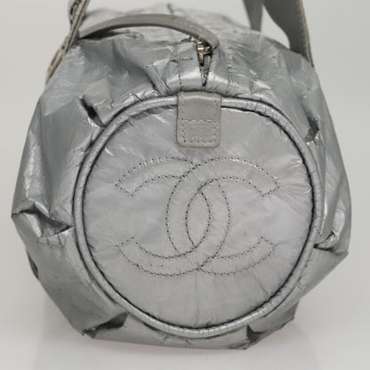 Chanel CHANEL Sports Hand Bag Coated Canvas Silver CC Authentic bs21669