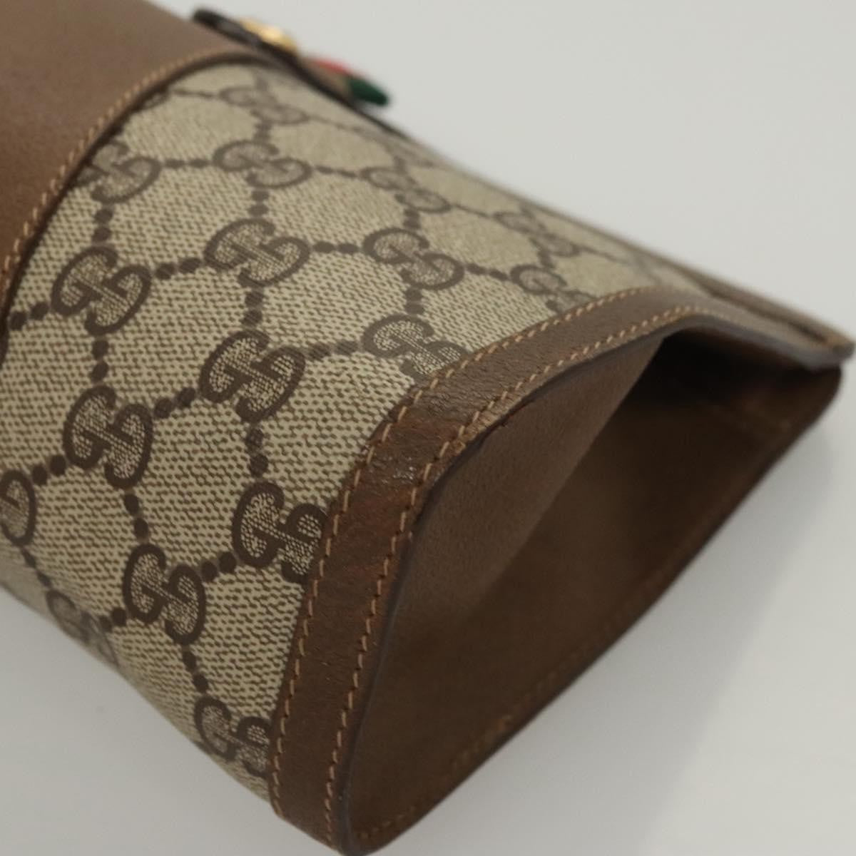 Gucci GUCCI GG Supreme Web Sherry Line Clutch Bag PVC Beige 89 01 032 Authentic 119134