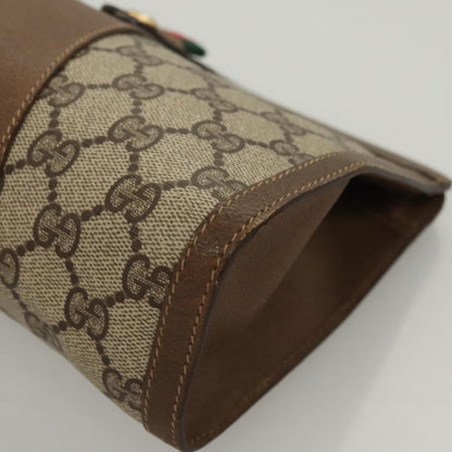 Gucci GUCCI GG Supreme Web Sherry Line Clutch Bag PVC Beige 89 01 032 Authentic 119134