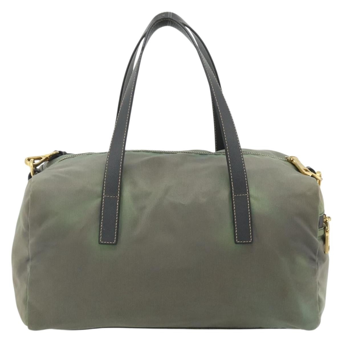 Prada PRADA Shoulder Bag Nylon 2way Green Gold Authentic 176782