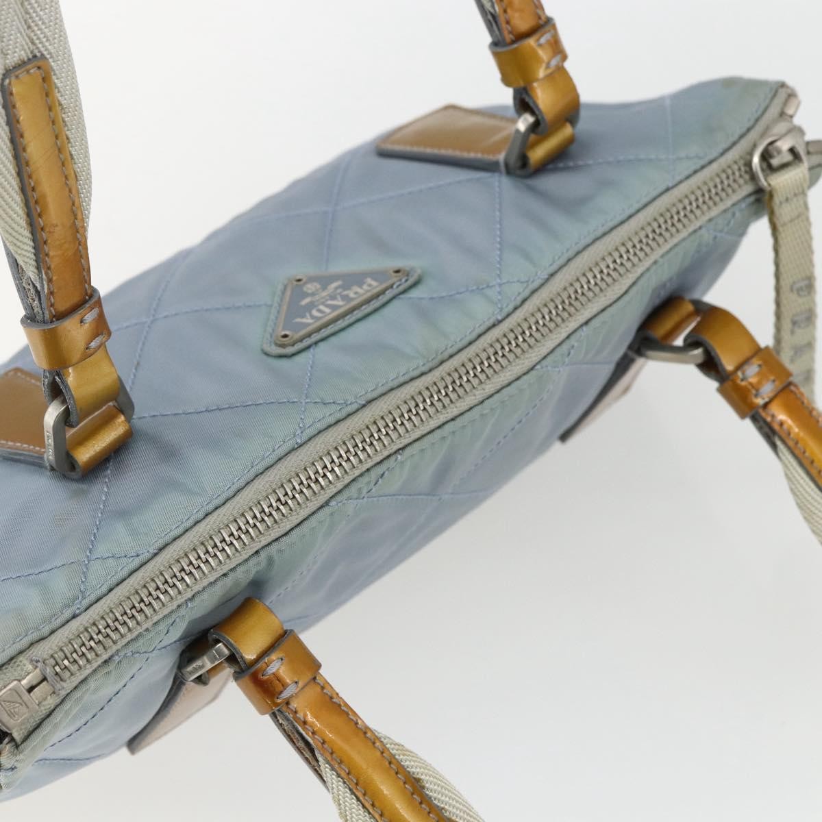 Prada PRADA Tote Bag Nylon Light Blue Silver Authentic 170632