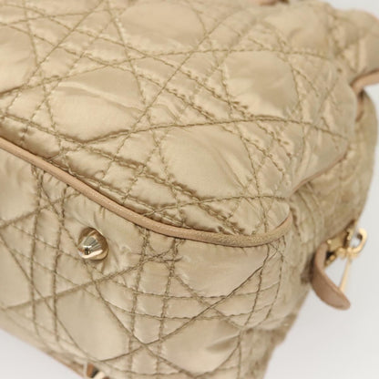 Dior Christian Dior Canage Hand Bag Nylon Beige Gold Authentic mr1376