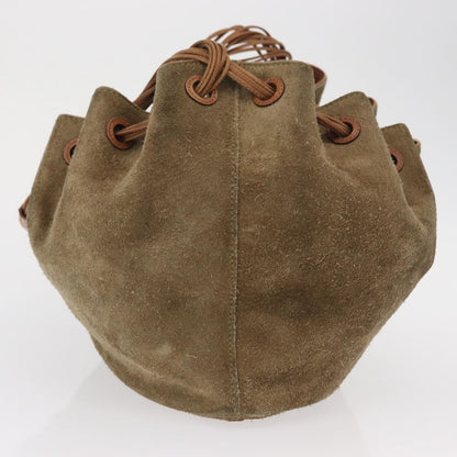 Gucci GUCCI Shoulder Bag Suede Beige Gold Authentic 162826