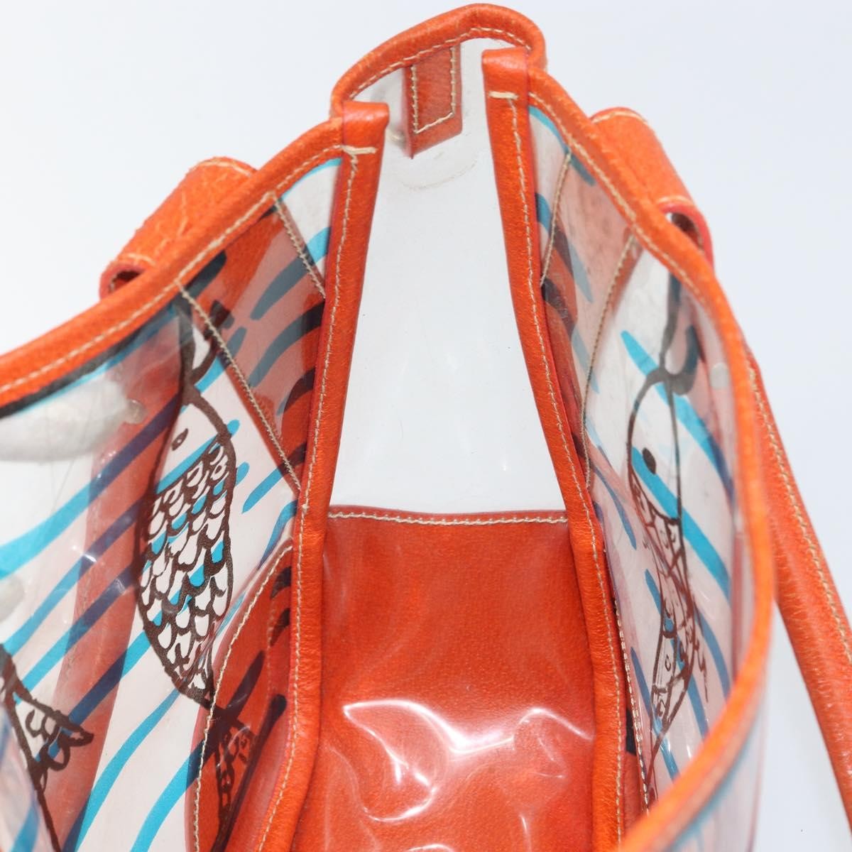 Prada PRADA Hand Bag Vinyl Clear Silver Authentic 161719