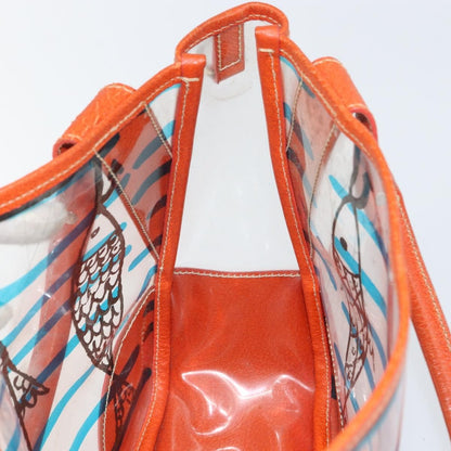 Prada PRADA Hand Bag Vinyl Clear Silver Authentic 161719