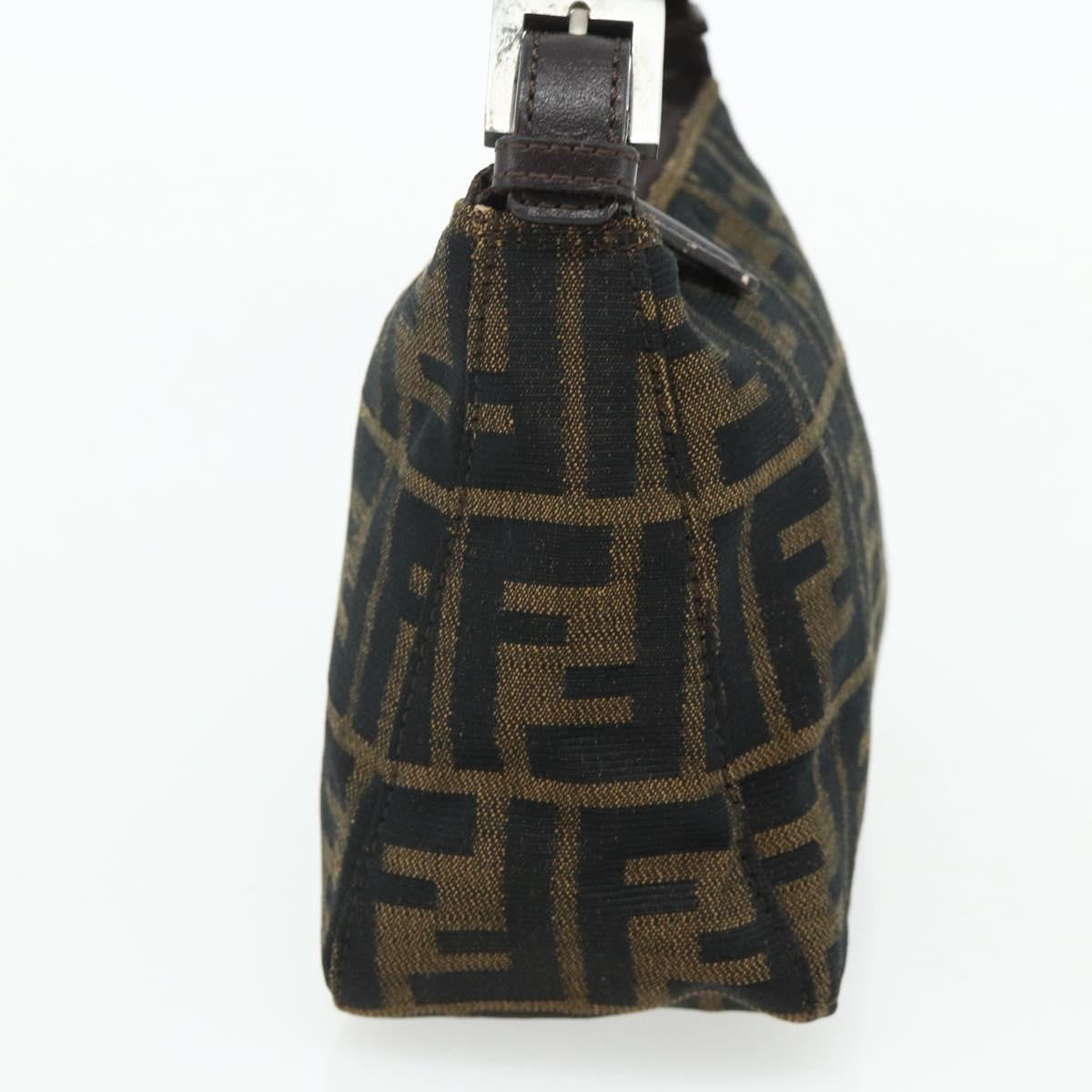 Fendi FENDI Zucca Canvas Hand Pouch Black Brown Authentic 168880 Bag