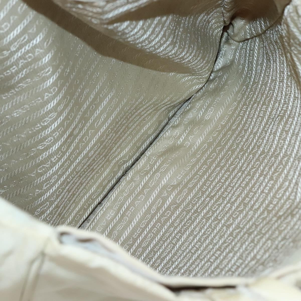 Prada PRADA Tote Bag Nylon Beige Silver Authentic 139071