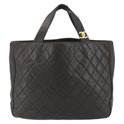 Chanel CHANEL Matelasse Tote Bag Leather Brown Gold CC Authentic bs28459
