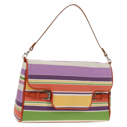 Burberry BURBERRY Shoulder Bag Canvas Multicolor Silver Authentic 160873V