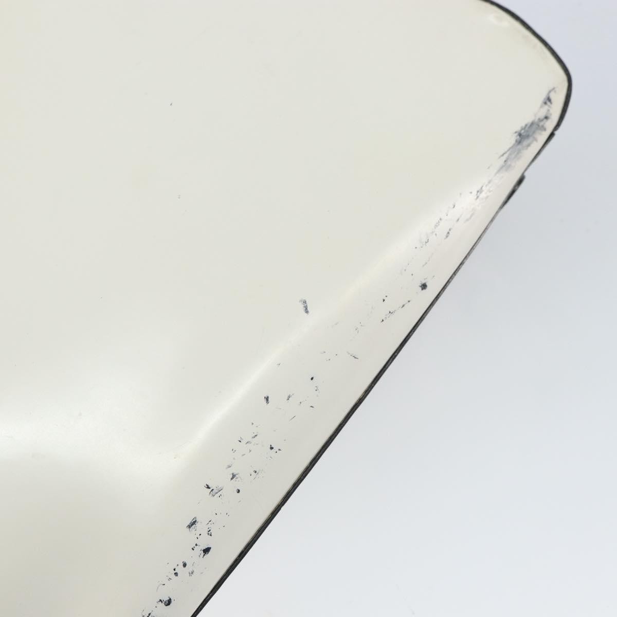 Prada PRADA Shoulder Bag Patent leather White Silver Authentic 162846