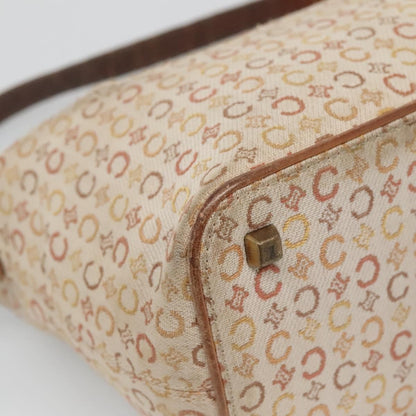 Celine CELINE C Macadam Canvas Shoulder Bag Beige Authentic bs28954