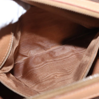 Celine CELINE Macadam Canvas Boston Bag PVC Brown Gold Authentic 152724