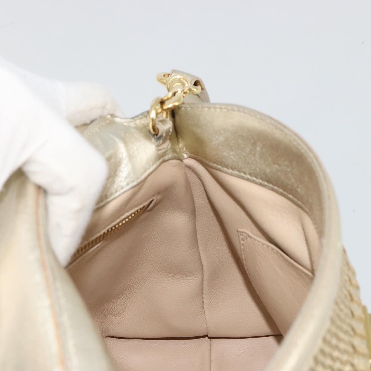 Salvatore Ferragamo Salvatore Ferragamo Sofia Gancini Hand Bag Leather 2way Gold Authentic 179912A