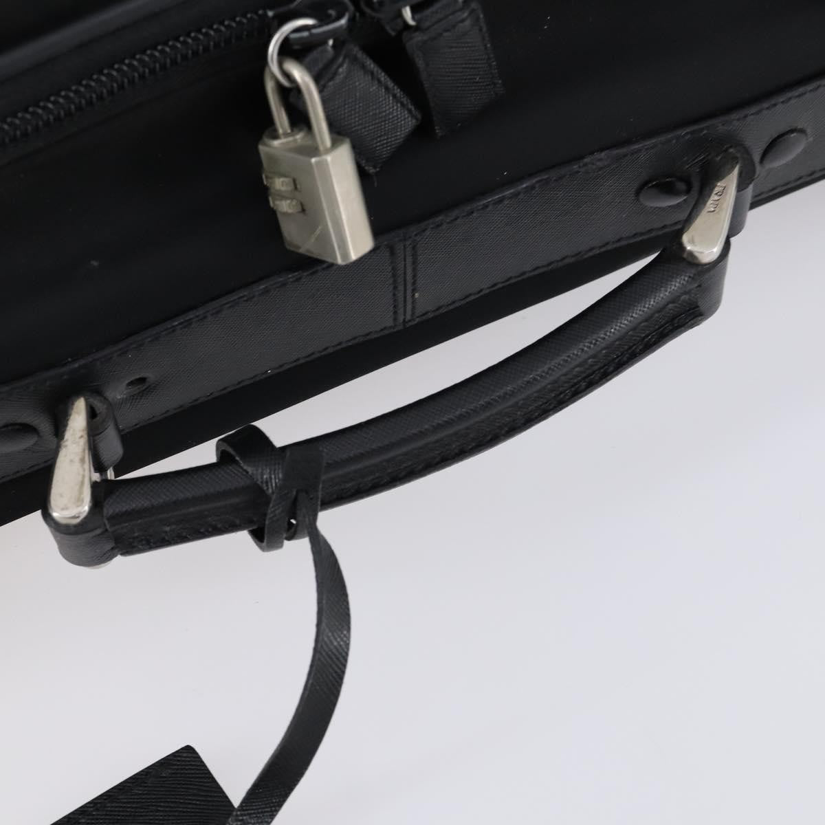 Prada PRADA Trunk Nylon Black Silver Authentic am9650 Bag