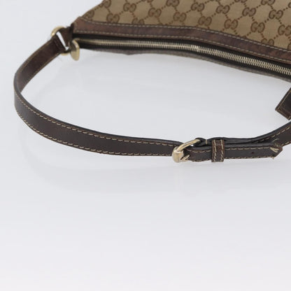 Gucci GUCCI GG Canvas Shoulder Bag Beige Gold 257072 Authentic gh1853