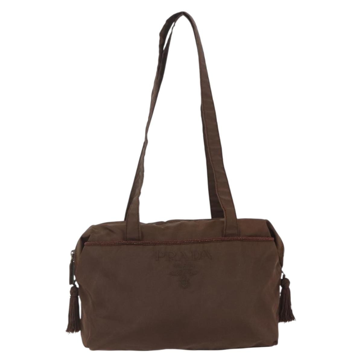 Prada PRADA Shoulder Bag Nylon Brown Authentic 162341