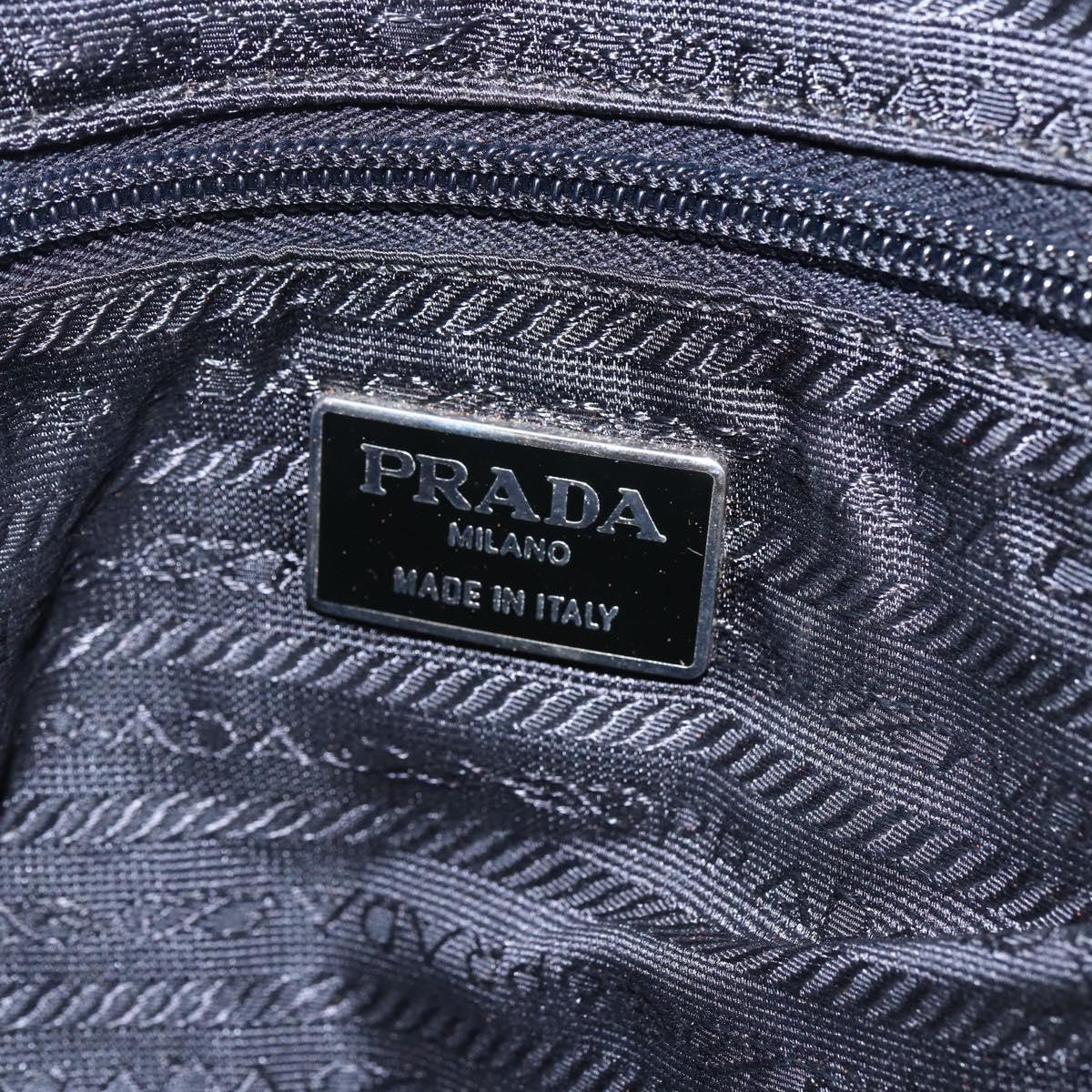 Prada PRADA Hand Bag Nylon Black Silver Authentic 154514
