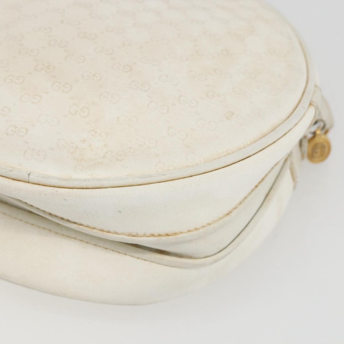Gucci GUCCI Micro GG Supreme Shoulder Bag Leather White Gold 007 115 0088 Authentic 158504