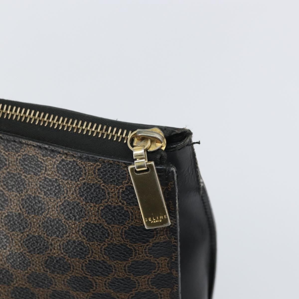 Celine CELINE Macadam Canvas Tote Bag PVC Leather Black Gold Authentic 168706