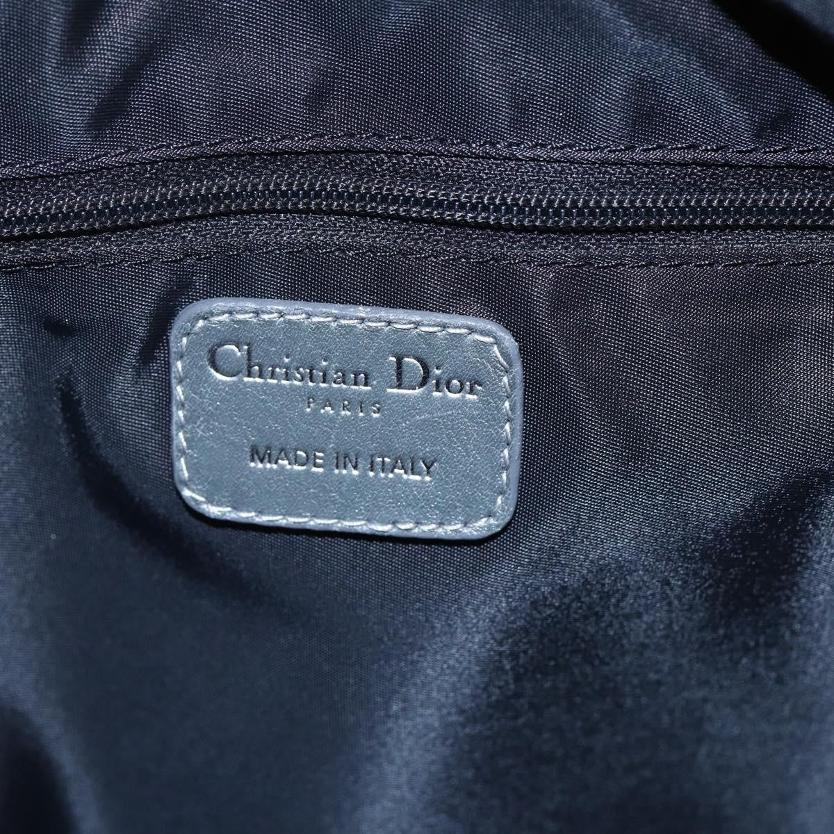 Dior Christian Dior Canage Hand Bag Nylon Gray Silver Authentic 147959