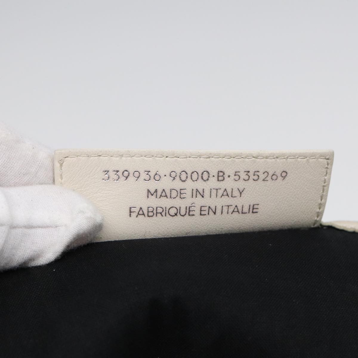 Balenciaga BALENCIAGA Navy Cabas Hand Bag Leather White Silver 339936 Authentic bs17140