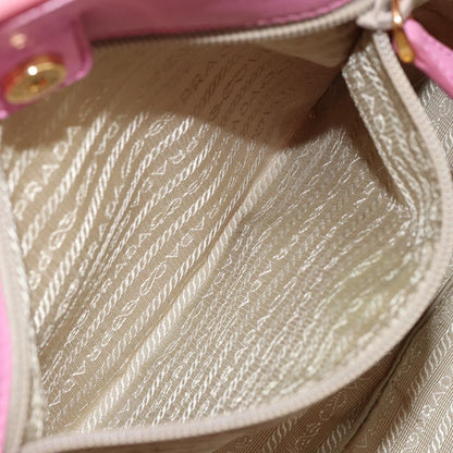 Prada PRADA Hand Bag Nylon Pink Gold Authentic 146881