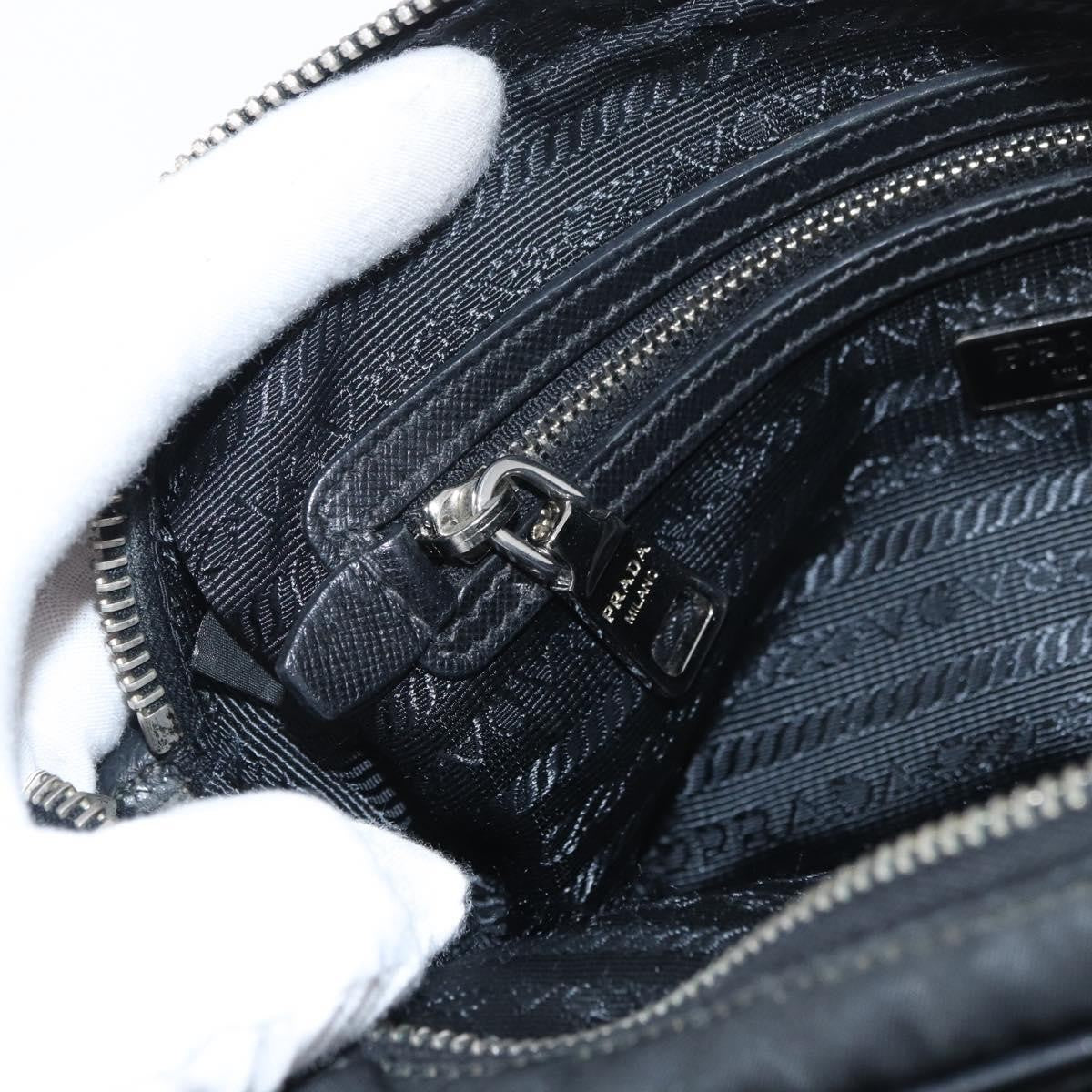 Prada PRADA Shoulder Bag Nylon Black Silver Authentic 175723