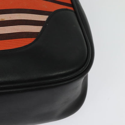 Burberry BURBERRY Blue Label Shoulder Bag Canvas Orange Silver Authentic 140671
