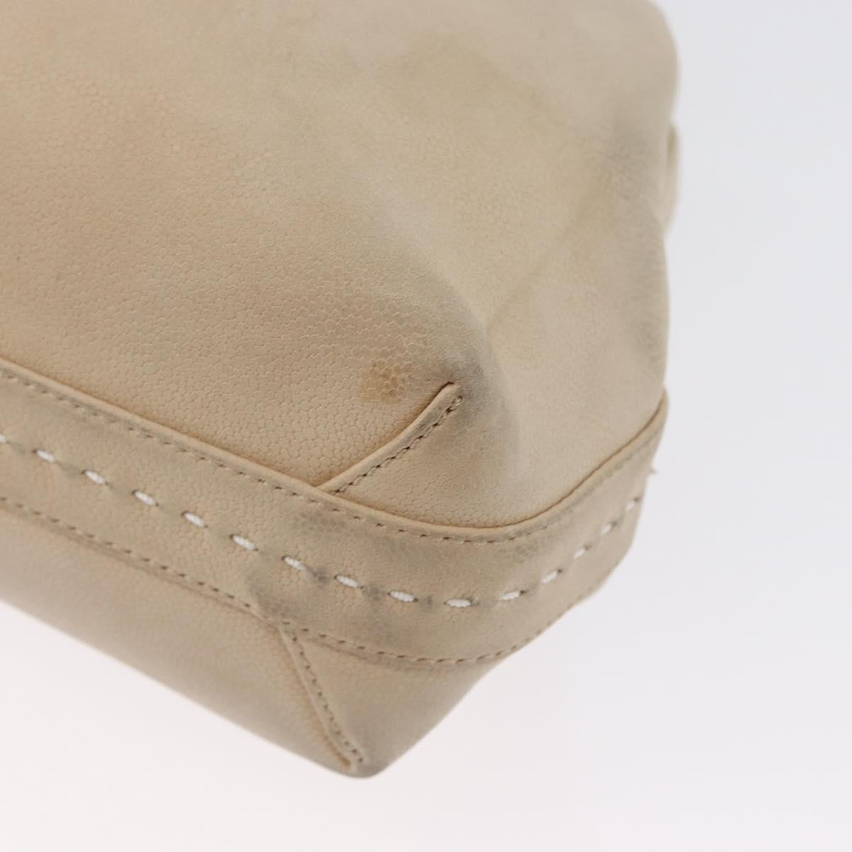 Celine CELINE Hand Bag Leather 2way Beige Gold Authentic 166991