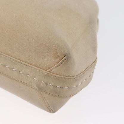 Celine CELINE Hand Bag Leather 2way Beige Gold Authentic 166991