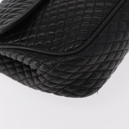 BALLY BALLY Chain Shoulder Bag Leather Black Gold Authentic 157788