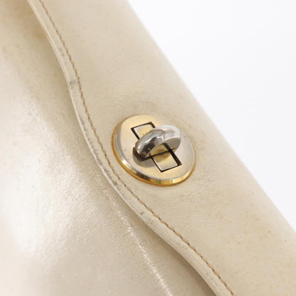 Gucci GUCCI Hand Bag Leather White Silver Authentic ep13227