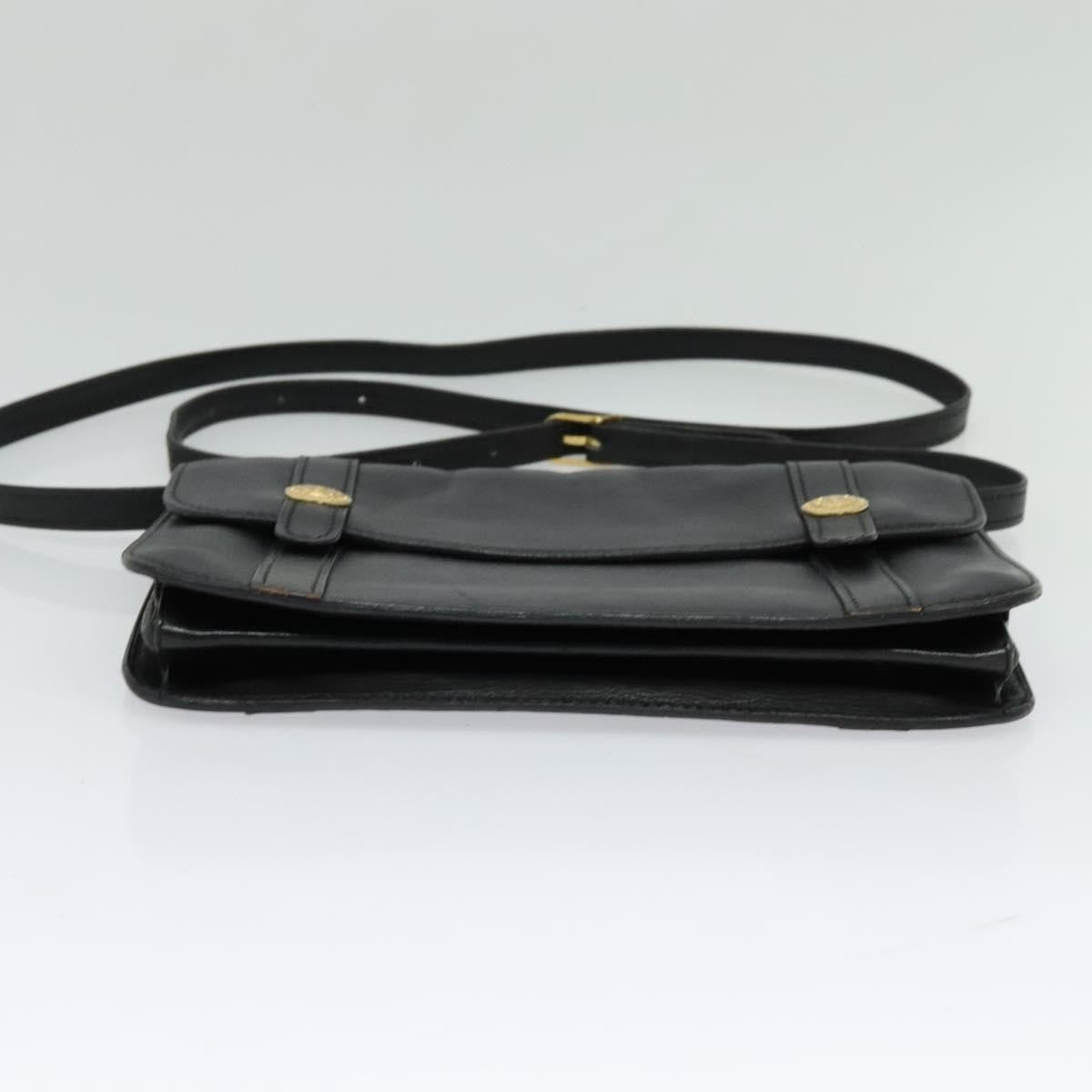 Celine CELINE Shoulder Bag Leather Black Gold Authentic 126895