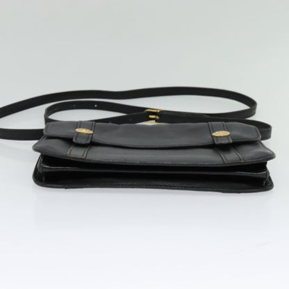 Celine CELINE Shoulder Bag Leather Black Gold Authentic 126895