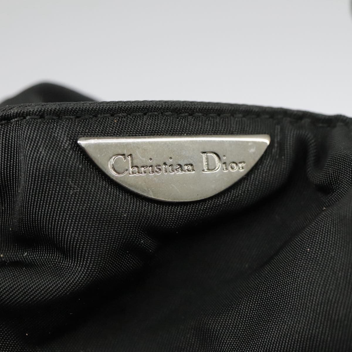 Dior Christian Dior Hand Bag Nylon Black Silver Authentic ar12776