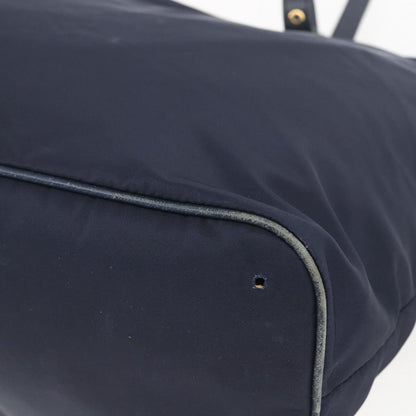Prada PRADA Tote Bag Nylon Navy Gold Authentic 166304