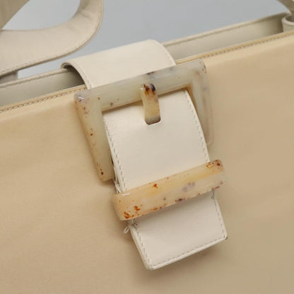 Prada PRADA Shoulder Bag Nylon Leather White Silver Authentic bs26362