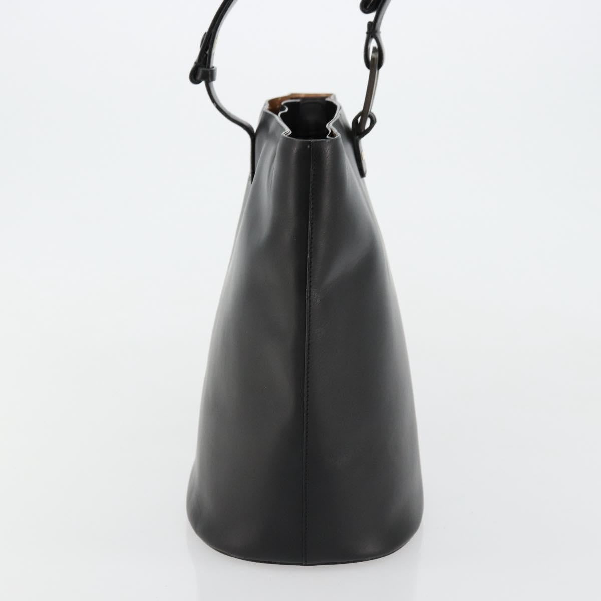Gucci GUCCI Hand Bag Leather Black Authentic 71508