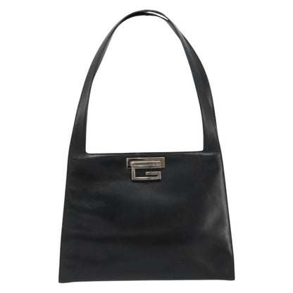 Gucci GUCCI Shoulder Bag Leather Black Silver 001 3038 Authentic 178252