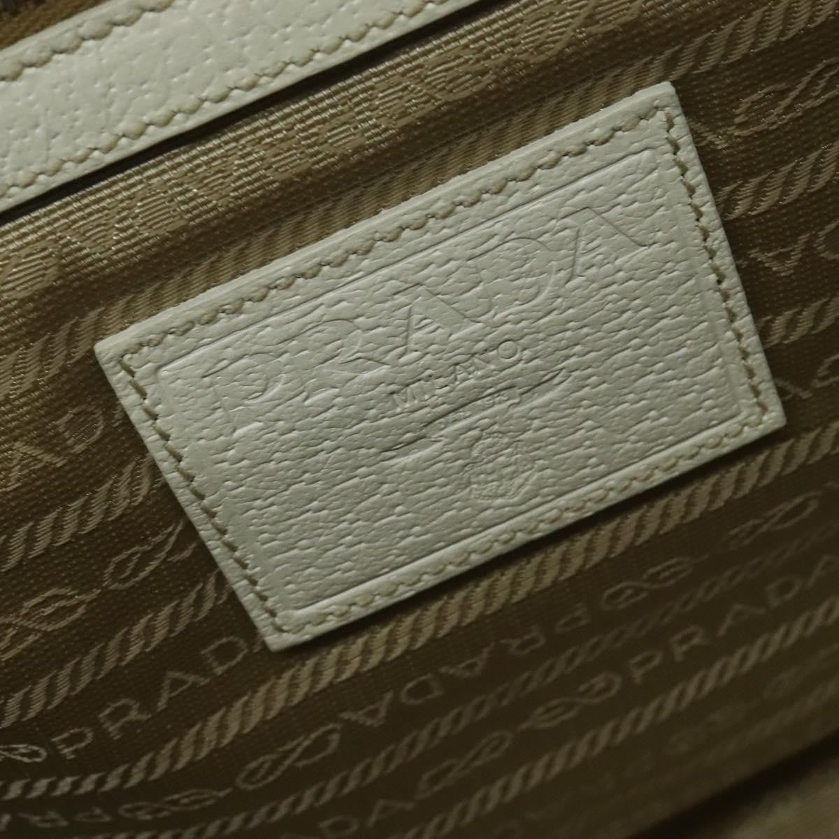 Prada PRADA Shoulder Bag Canvas Silver White Authentic fm4672