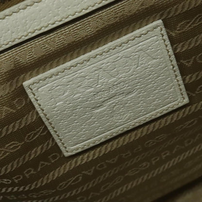 Prada PRADA Shoulder Bag Canvas Silver White Authentic fm4672