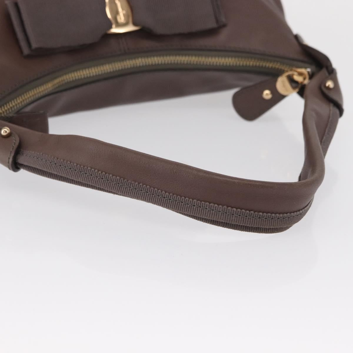 Salvatore Ferragamo Salvatore Ferragamo Shoulder Bag Leather Brown Gold Authentic SW1941