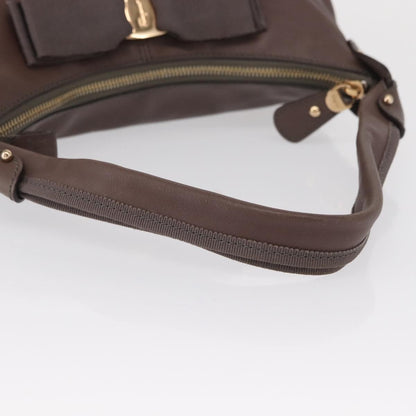 Salvatore Ferragamo Salvatore Ferragamo Shoulder Bag Leather Brown Gold Authentic SW1941