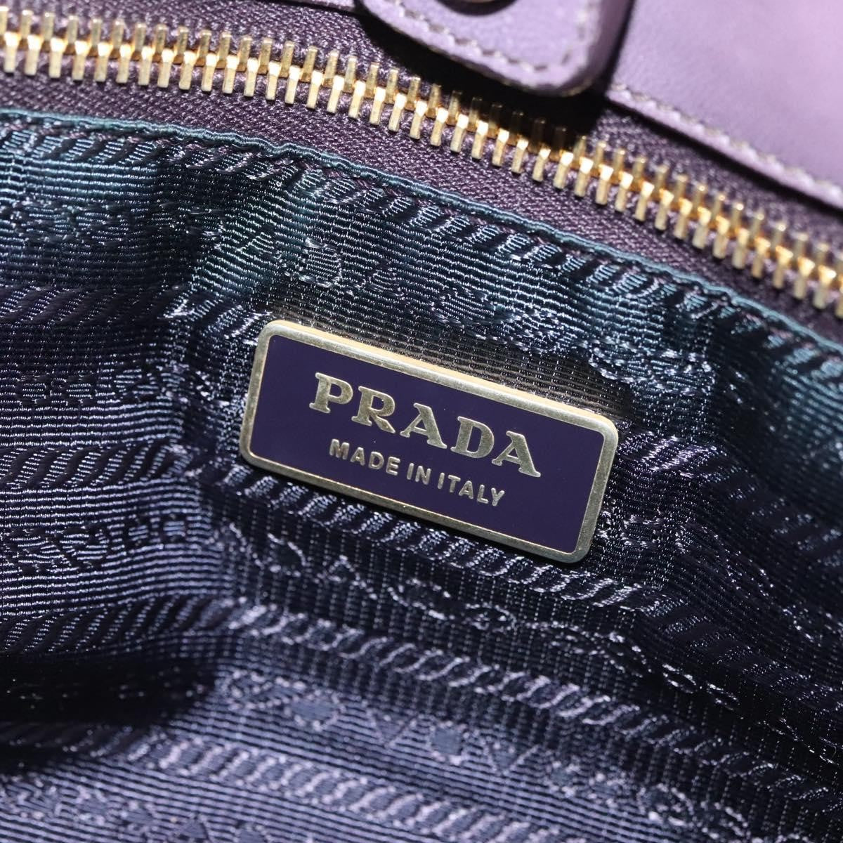 Prada PRADA Hand Bag Nylon Purple Gold Authentic 137586