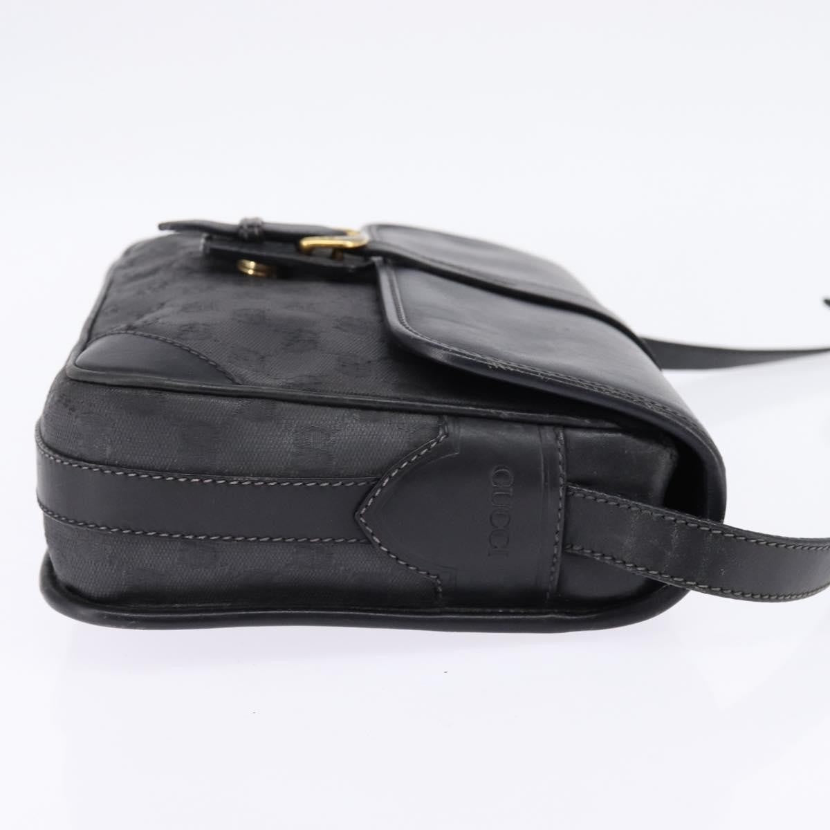 Gucci GUCCI GG Canvas Shoulder Bag Black Gold 001 261 0613 Authentic 144610