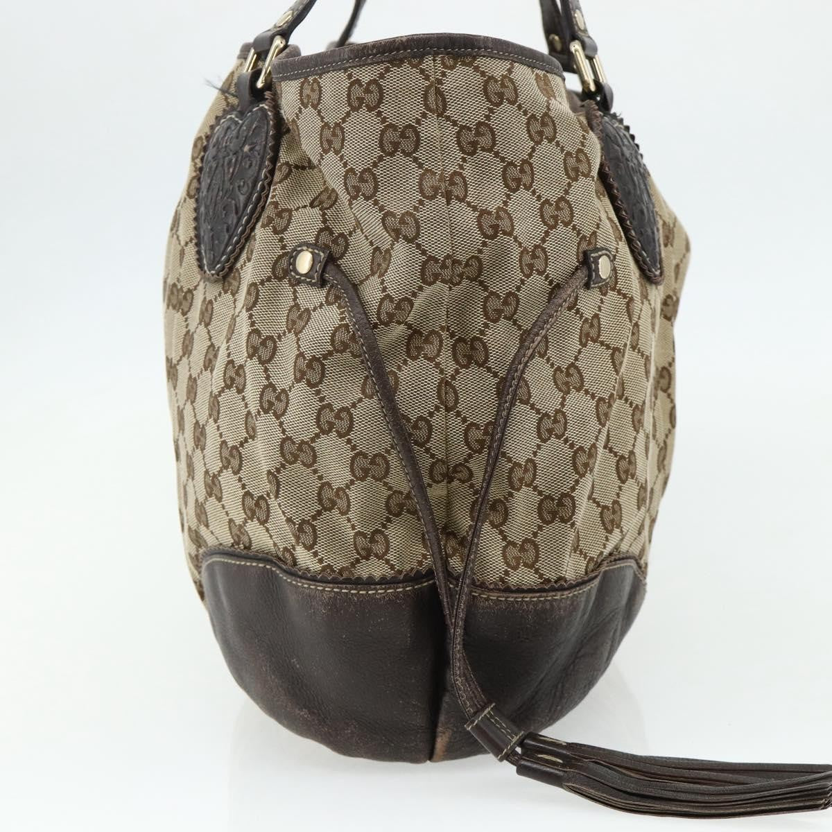 Gucci GUCCI GG Canvas Histeria Tote Bag Beige Gold 211954 Authentic 175958
