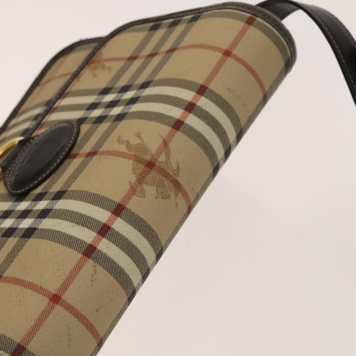 Burberrys Burberrys BURBERRY Nova Check Shoulder Bag PVC Beige Gold Authentic 136729