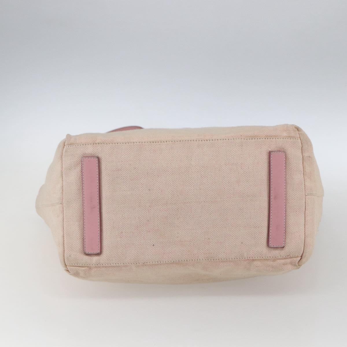 Prada PRADA Tote Bag Canvas Pink Silver Authentic bs33108
