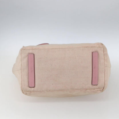 Prada PRADA Tote Bag Canvas Pink Silver Authentic bs33108